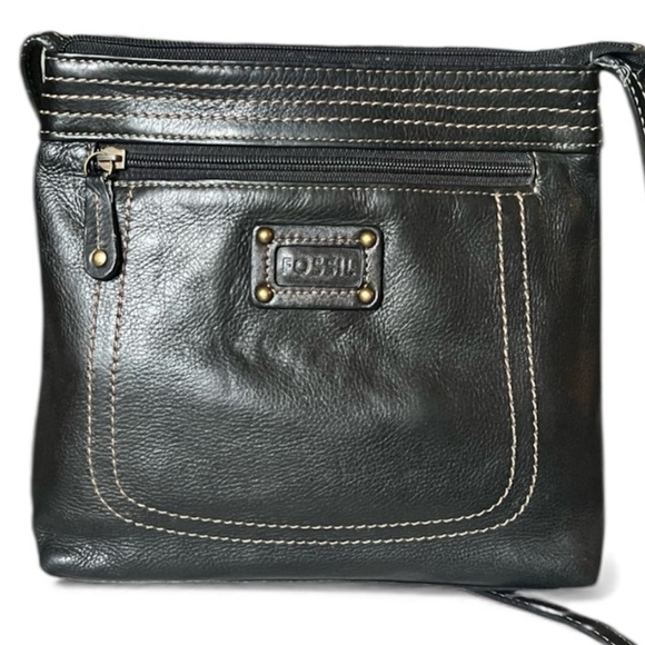 Fossil Black Leather Shoulder Bag
